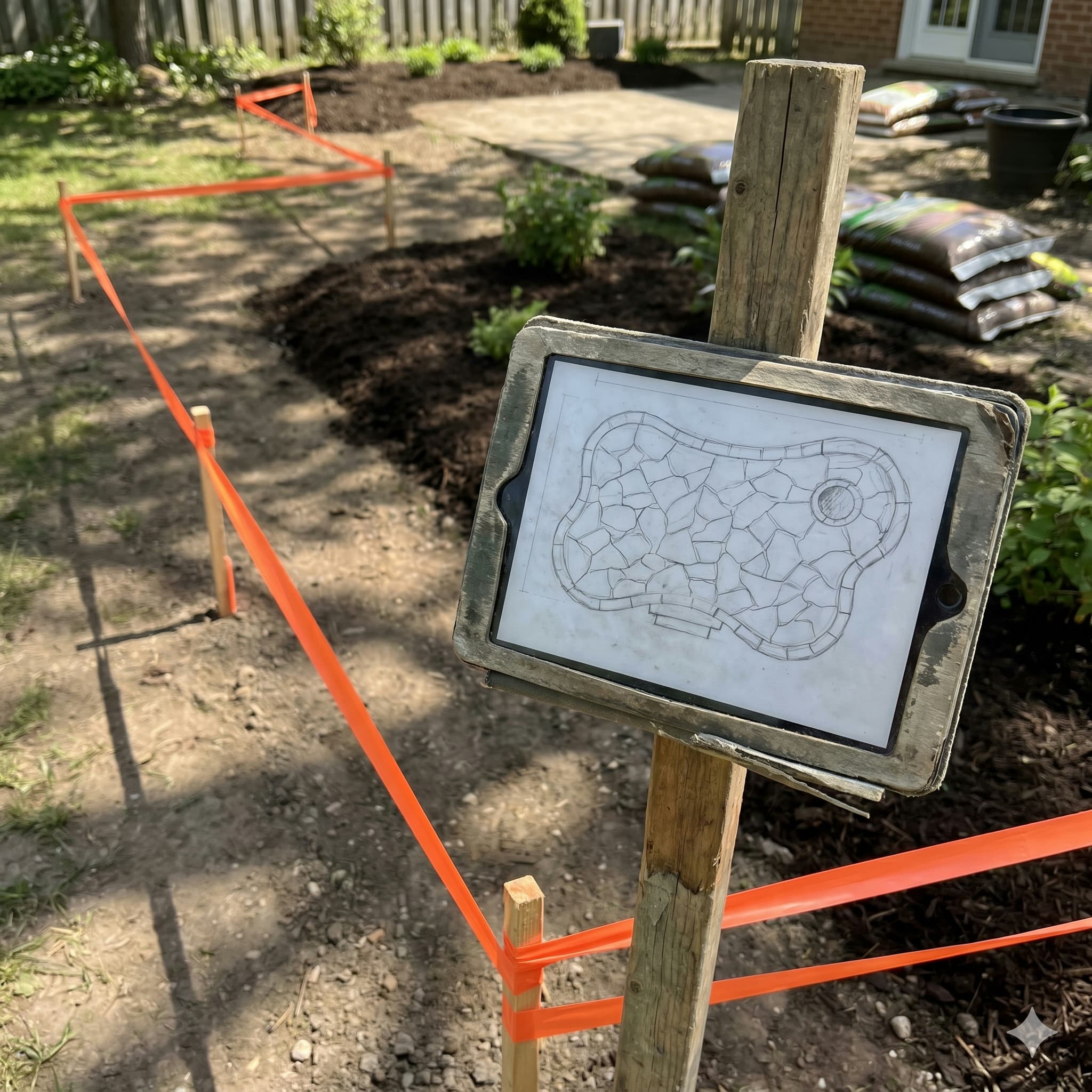On-site consultation for a paver patio project by McCoy Landscape Group