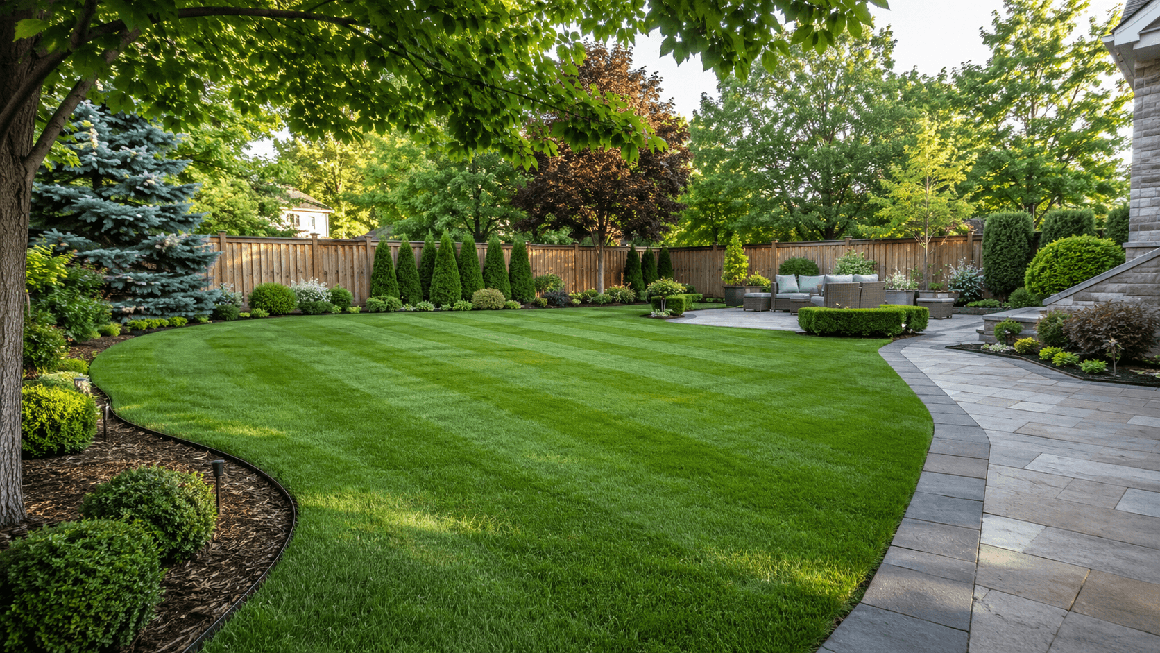 Premium Oakville residential property after a McCoy seasonal landscape maintenance visit